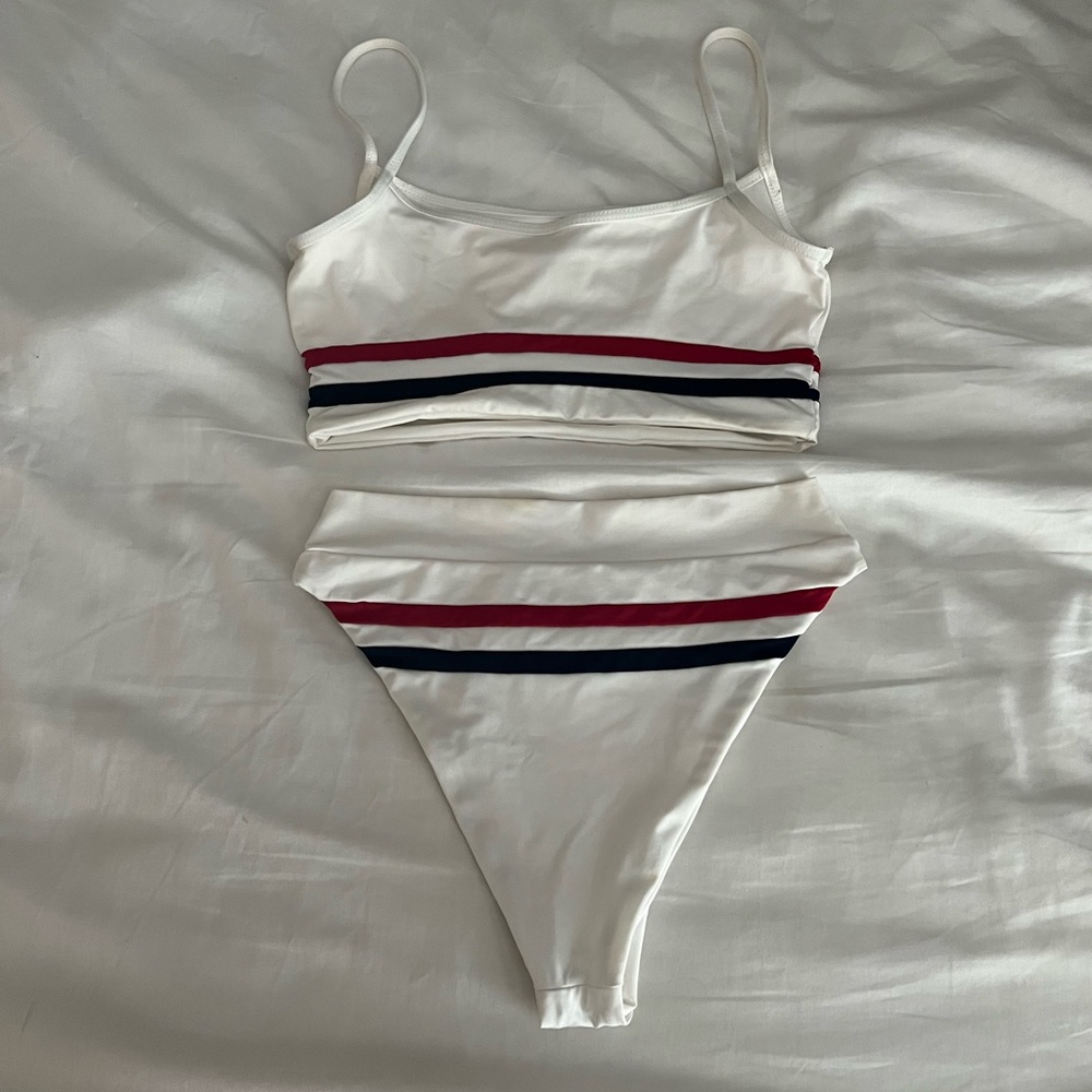 L*SPACE | red, white and blue bikini